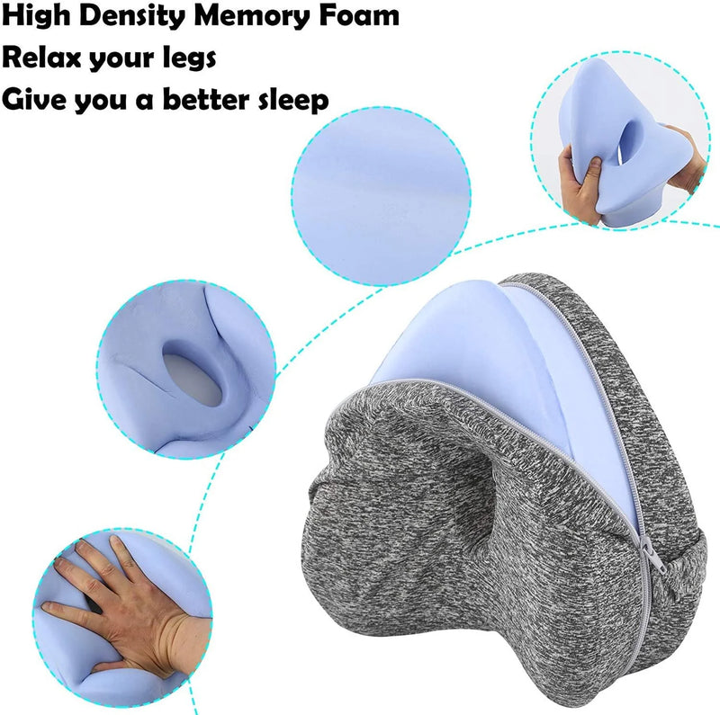 Ergonomic Memory Foam Knee Pillow – Side Sleepers, Sciatica & Pregnancy Relief